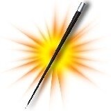 Appearing cane zwart plastic