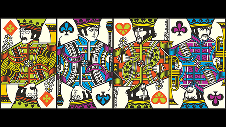 The Beatles (Pink) Playing Cards by theory11