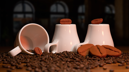 Amazing Coffee Cups and Beans by Adam Wilber VULPINE Creations