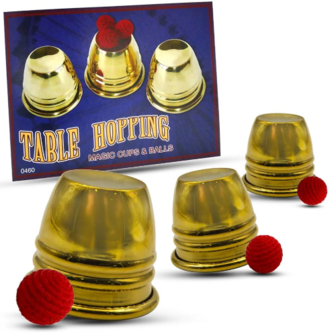 Table Hopping Cups &amp; Balls- Gold Color