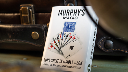 SURE SPLIT Invisible Deck Bicycle (Blue) by Murphy&#039;s Magic