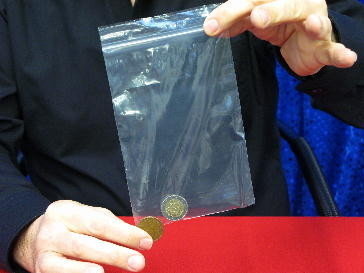 coin in bag