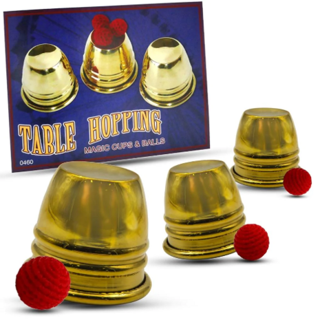 Table Hopping Cups & Balls- Gold Color