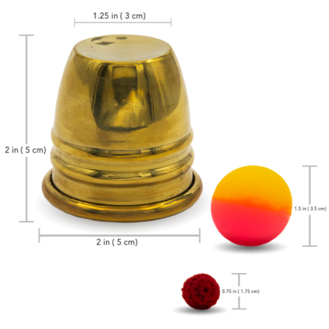 Table Hopping Cups & Balls- Gold Color