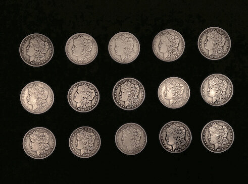 Exploded coins - Morgan Replica