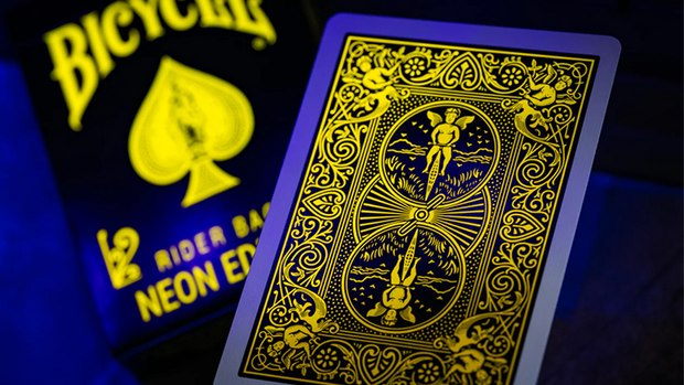 Bicycle Neon Rider Back Yellow-Starburst Deck Playing Cards