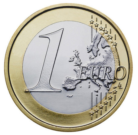 Magnetic 1 euro coin