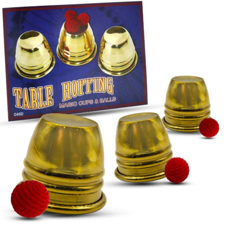 Table Hopping Cups and Balls - Gold Color