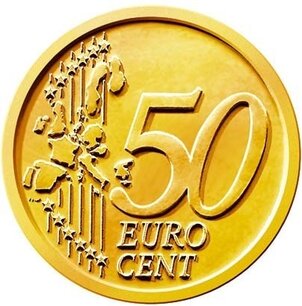 50 eurocent, steel core 50 eurocent, steel core